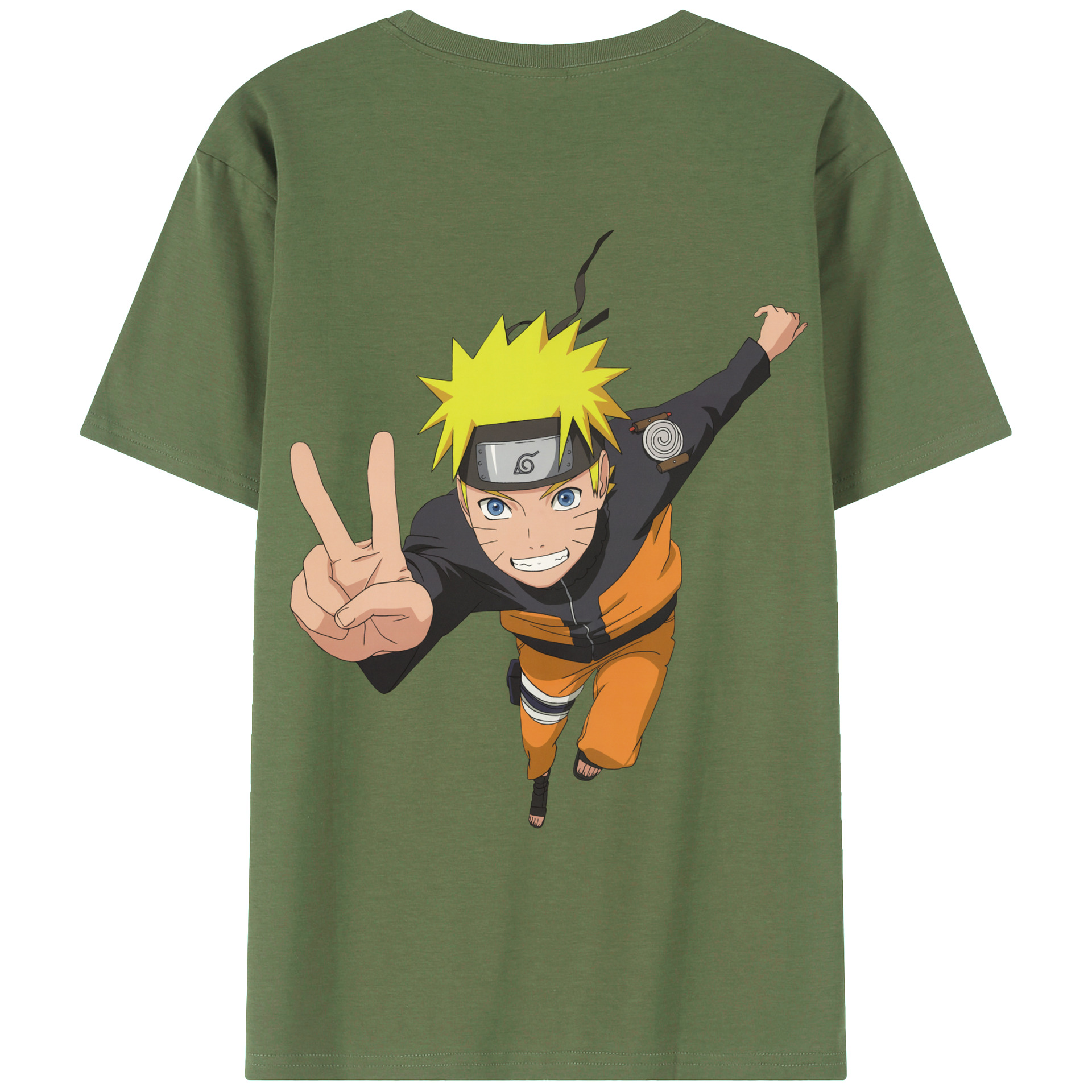 （画像用） NARUTO -ナルト- うずまき ナルト Uzumaki Naruto 綿100％ メンズ半袖Tシャツ（バックプリント） 通気性